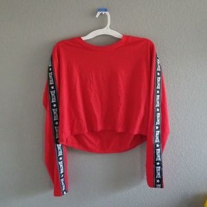 Red long-sleeved worldwide top
